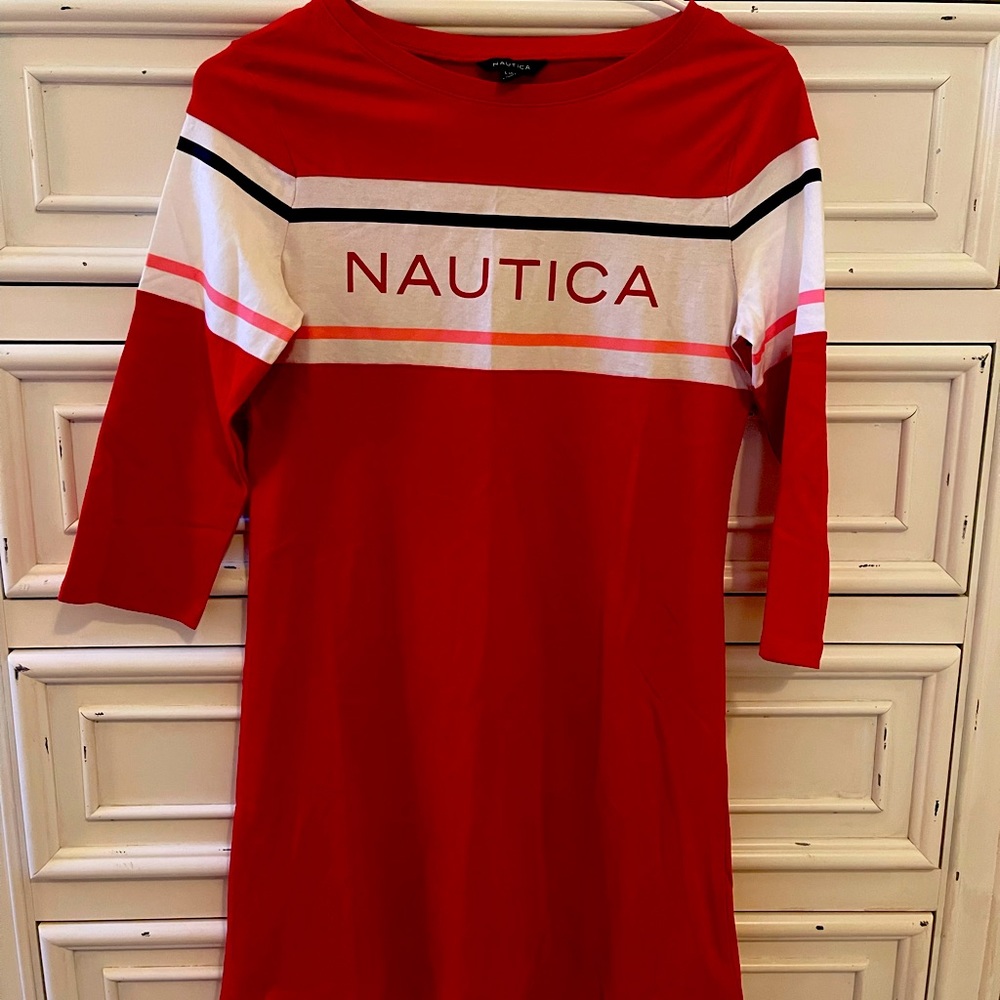 Nautica T-Shirt Dress 3/4 Sleeve - Girls 12-14